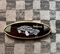 “Godspeed” Dodge Engraved Oval Mirror – Gold Frame, 14”